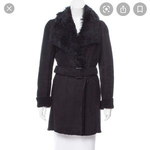 Theory genuine sheepskin belted coat